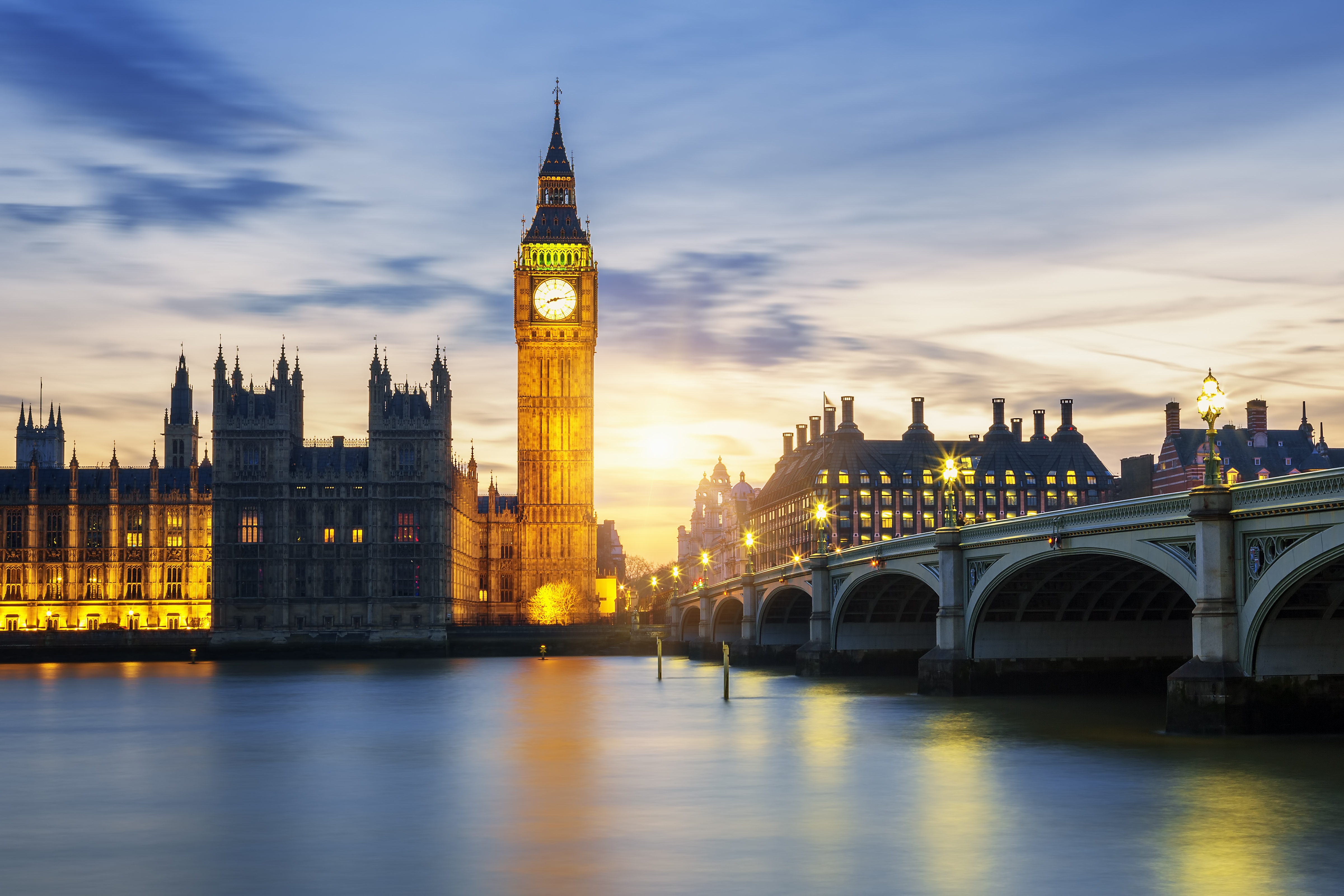 Big Ben and Houses of Parliament London at golden hour